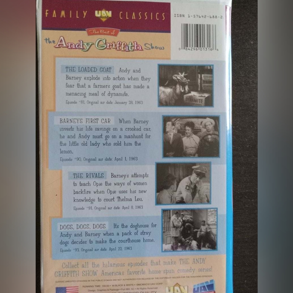 The Andy Griffith Show Family Classics VHS - Picture 3 of 5